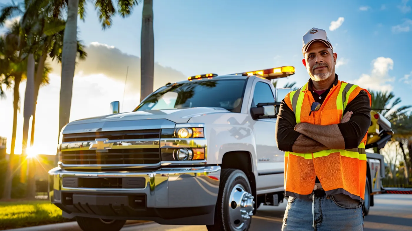 Cash for junk cars Orlando FL - Al's Auto Recycling tow truck driver ready for same-day pickup